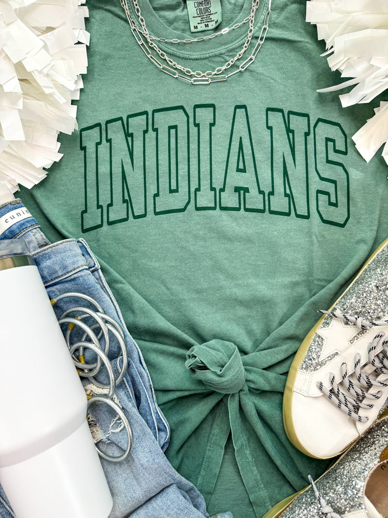 Indians Comfort Colors Short Sleeve T-Shirt in Green