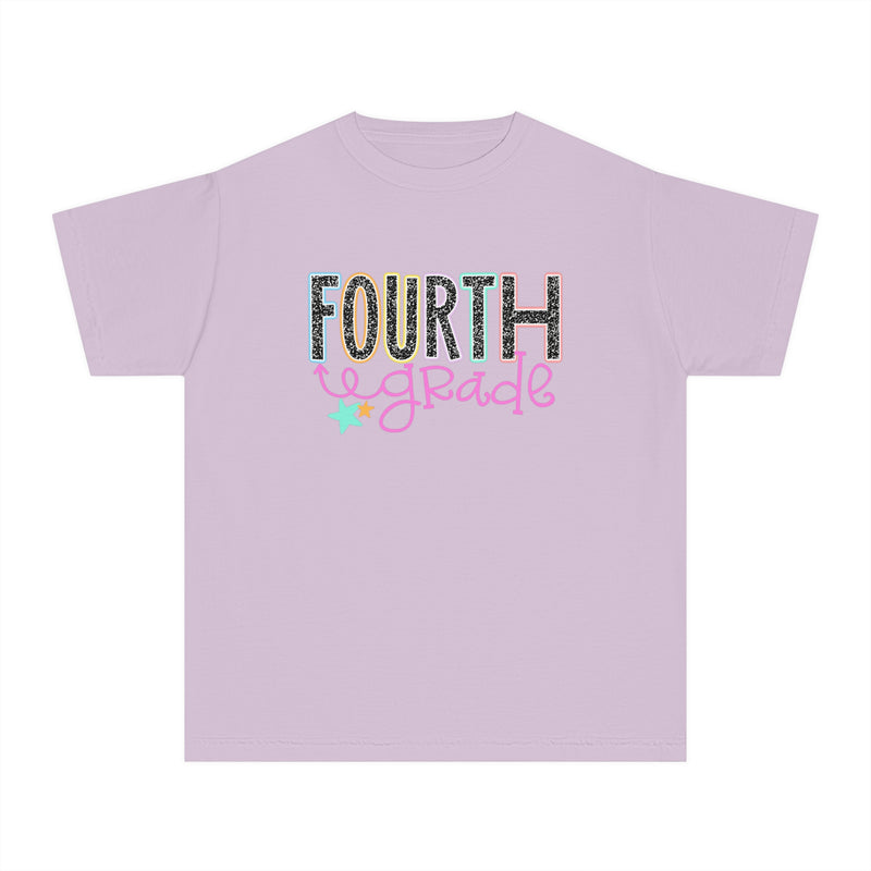 YOUTH Fourth Grade Notebook Font Comfort Colors Tee