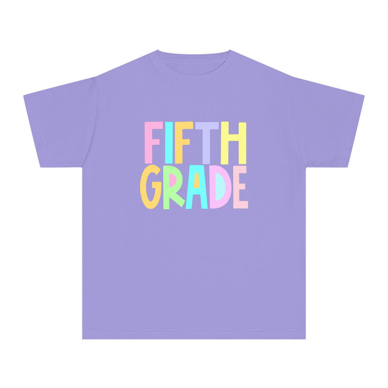 YOUTH FIFTH Grade Pastel Font Comfort Colors Tee