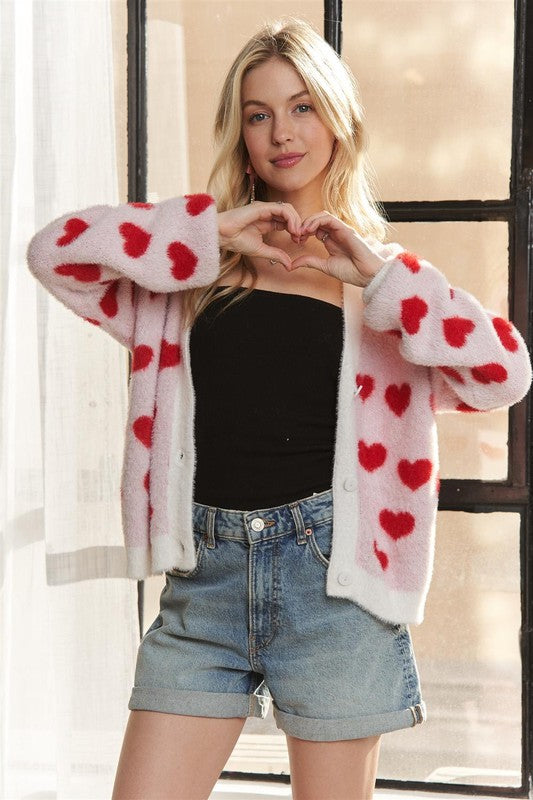 Heart Button Down Cardigan