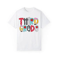 THIRD GRADE School Font Comfort Colors Tee