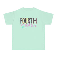 YOUTH Fourth Grade Notebook Font Comfort Colors Tee