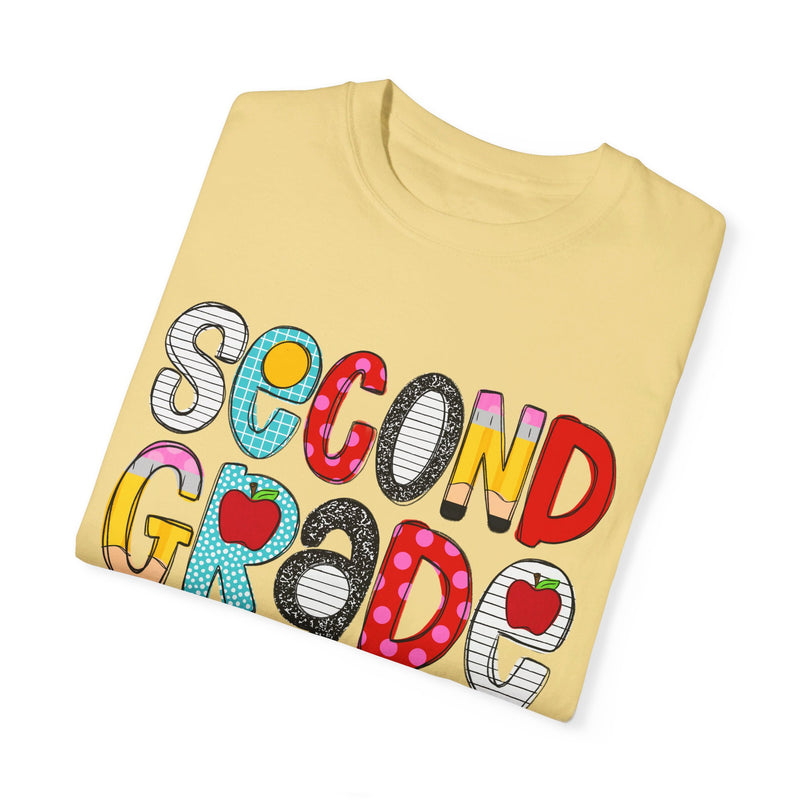 SECOND GRADE School Font Comfort Colors Tee