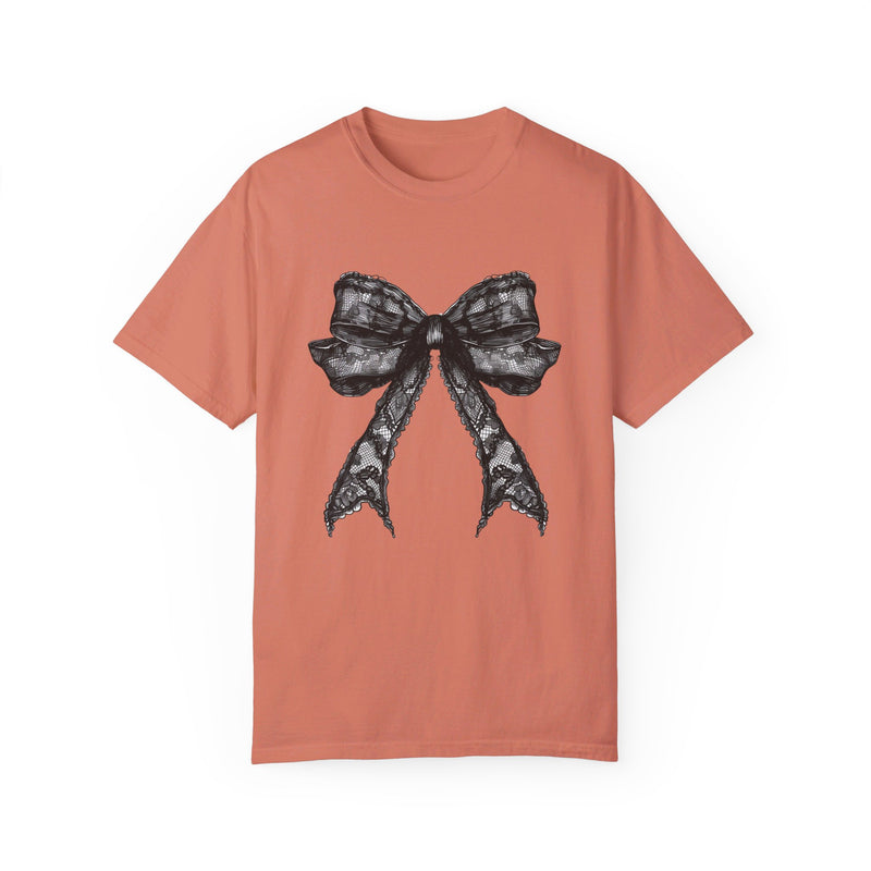 Halloween Lace Bow Comfort Colors Tee