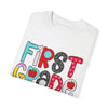 FIRST GRADE School Font Comfort Colors Tee