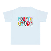 YOUTH Fourth Grade School Font Comfort Colors Tee