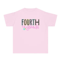 YOUTH Fourth Grade Notebook Font Comfort Colors Tee