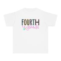 YOUTH Fourth Grade Notebook Font Comfort Colors Tee