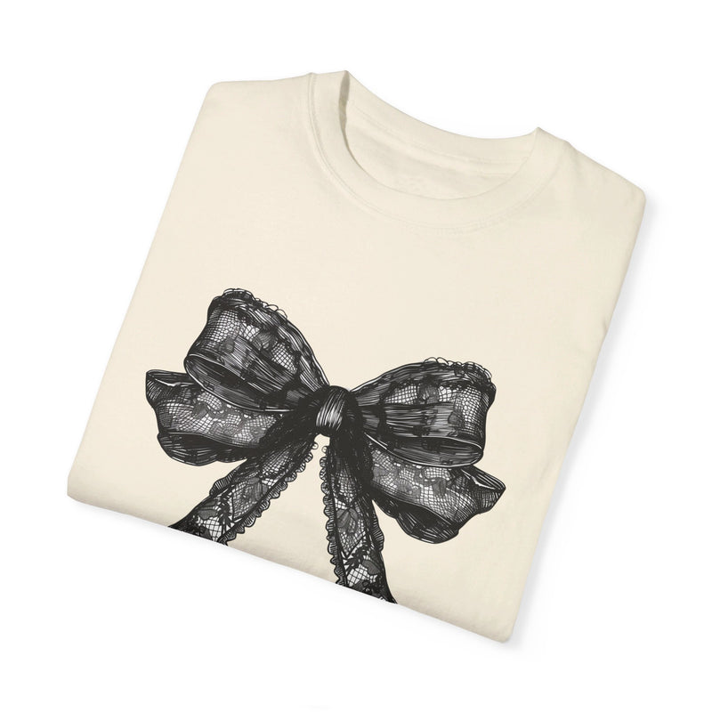 Halloween Lace Bow Comfort Colors Tee