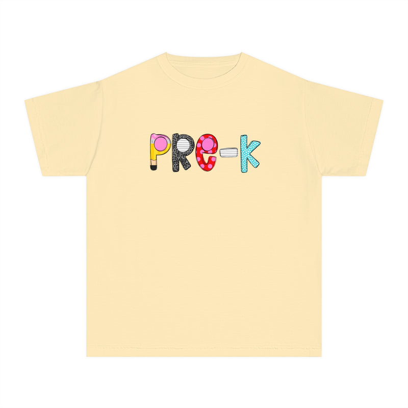 YOUTH PRE-K School Font Comfort Colors Tee