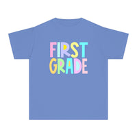 YOUTH FIRST Grade Pastel Font Comfort Colors Tee