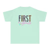 YOUTH First Grade Notebook Font Comfort Colors Tee