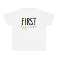 YOUTH First Grade Notebook Font Comfort Colors Tee