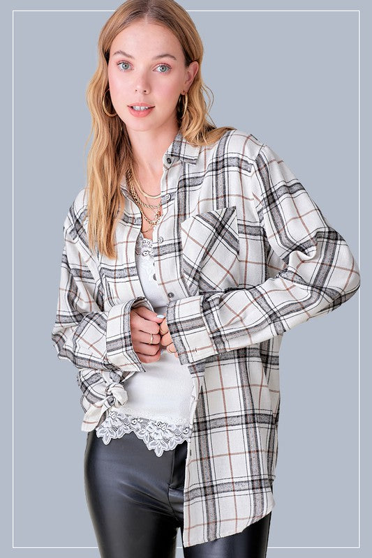 Neutral Plaid Shirt