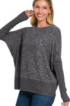 Brushed Melange Dolman Sleeve Sweater