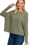 Ribbed Dolman Long Sleeve Top