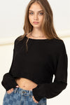 Dropped Shoulder Cropped Sweatshirt