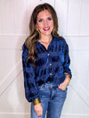 Ruched Velvet Button Up Shirt