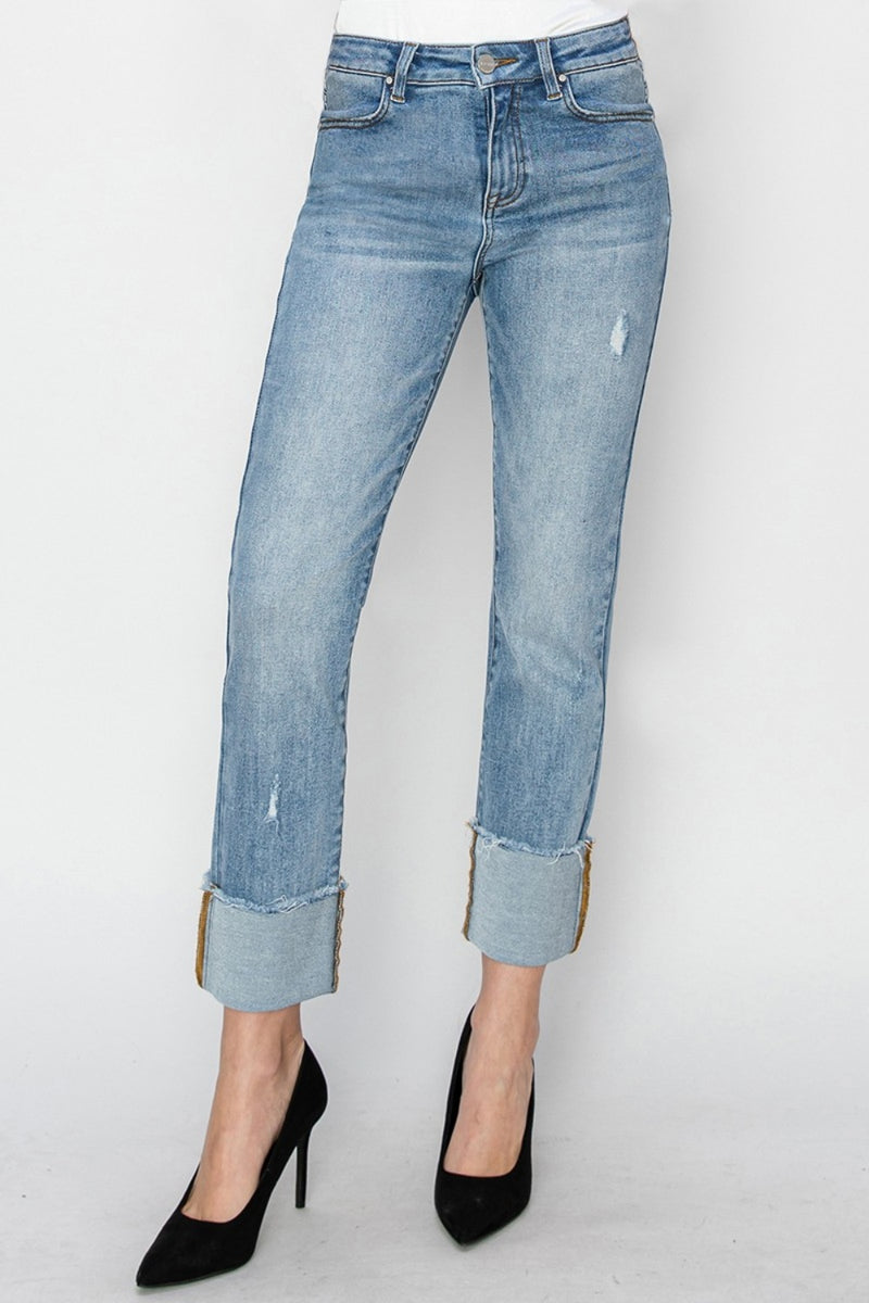 RISEN Cuffed Straight Jeans