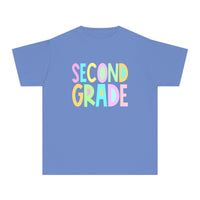 YOUTH SECOND GRADE Pastel Font Comfort Colors Tee