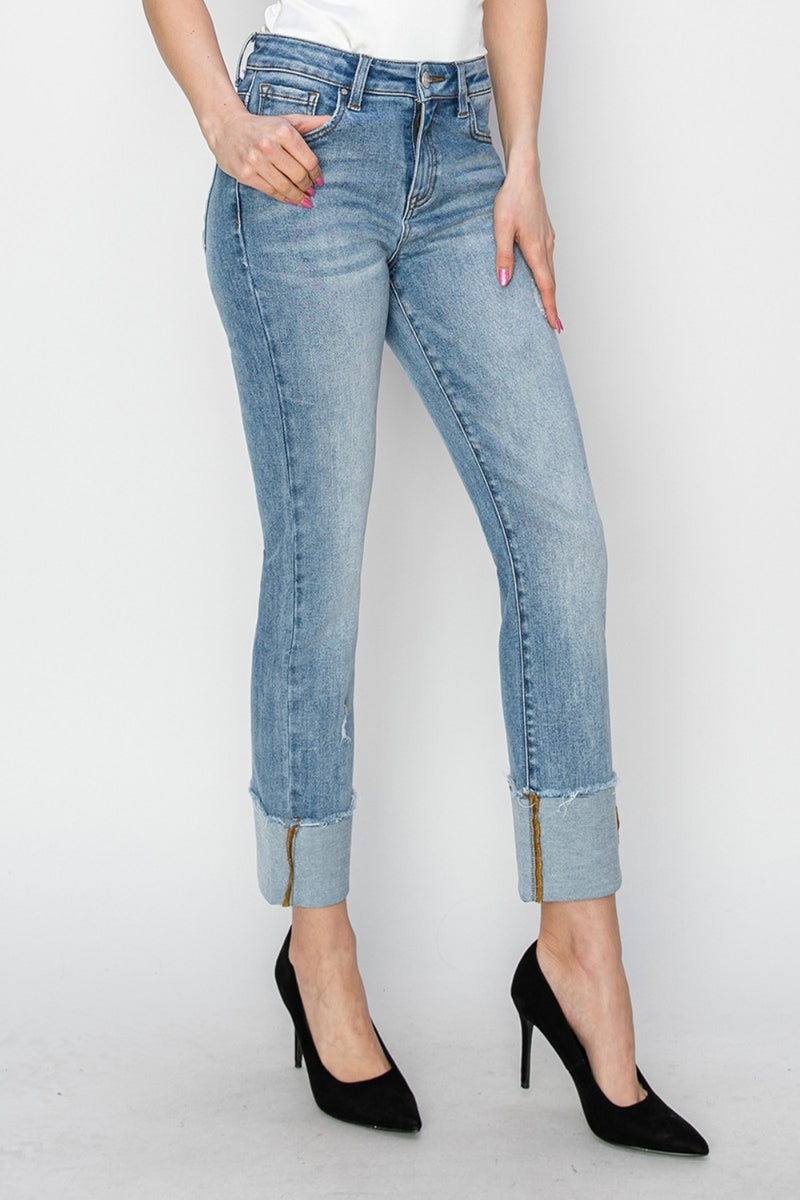 RISEN Cuffed Straight Jeans