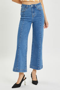 RISEN Front Seam High Rise Wide Leg Jeans