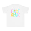 YOUTH FIRST Grade Pastel Font Comfort Colors Tee