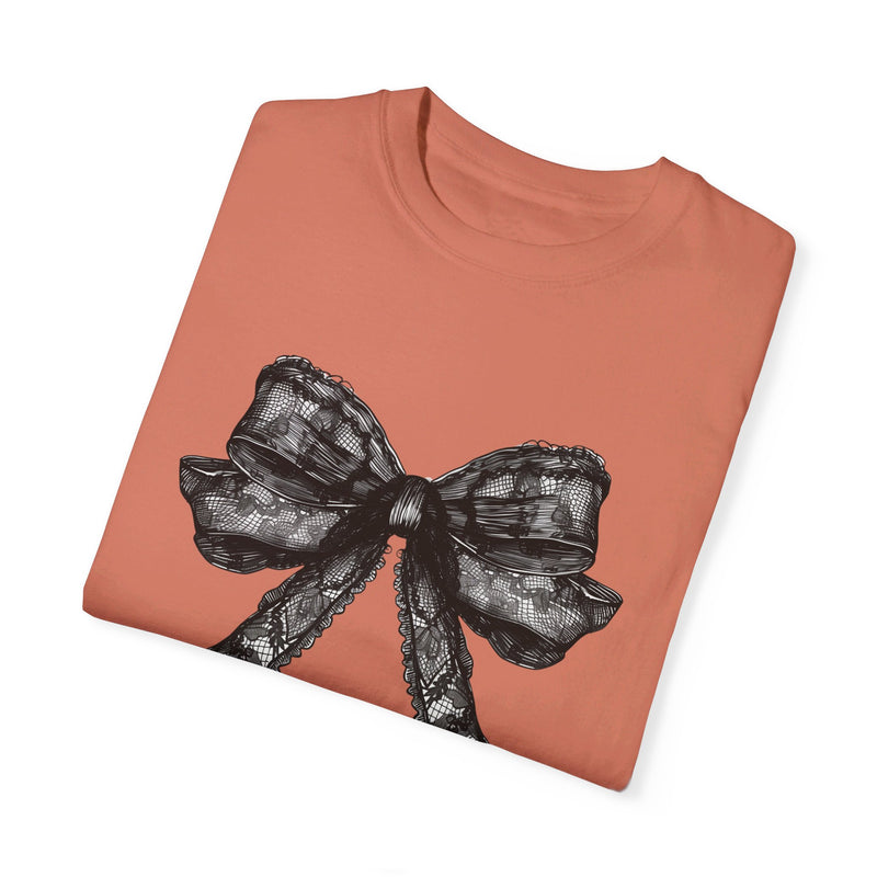 Halloween Lace Bow Comfort Colors Tee