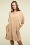 Woven Airflow V-Neck Dress