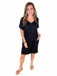 Little Black V-Neck Dress