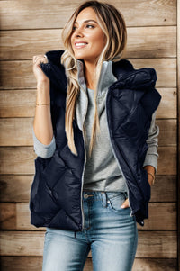 Braided Puffer Vest with Hood