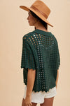 Annie Wear Openwork Johnny Collar Knit Cover Up