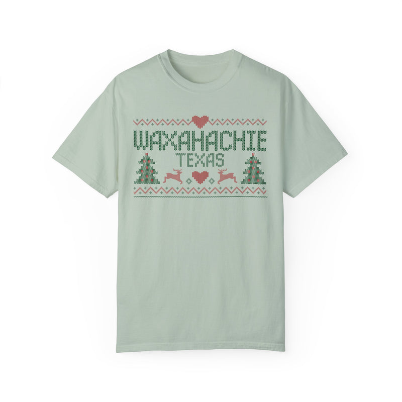 Waxahachie Texas Sweater Lettering Comfort Colors Tee