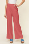 Smocked Waist Wide Leg Gauze Pants