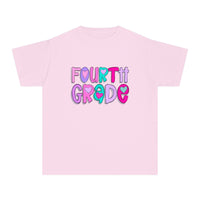 YOUTH Fourth Grade Heart Font Comfort Colors Tee