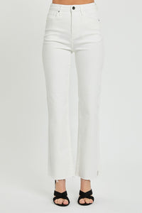 RISEN White Tummy Control Straight Leg Jeans