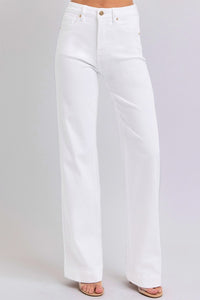 RISEN White High Rise Straight Leg Jeans