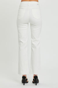 RISEN White Tummy Control Straight Leg Jeans