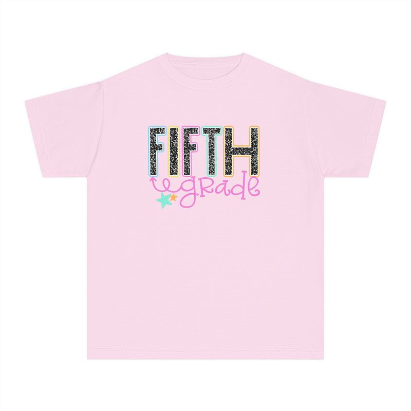 YOUTH Fifth Grade Notebook Font Comfort Colors Tee