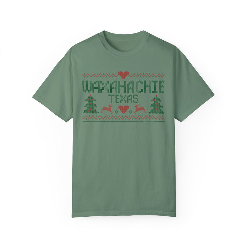 Waxahachie Texas Sweater Lettering Comfort Colors Tee