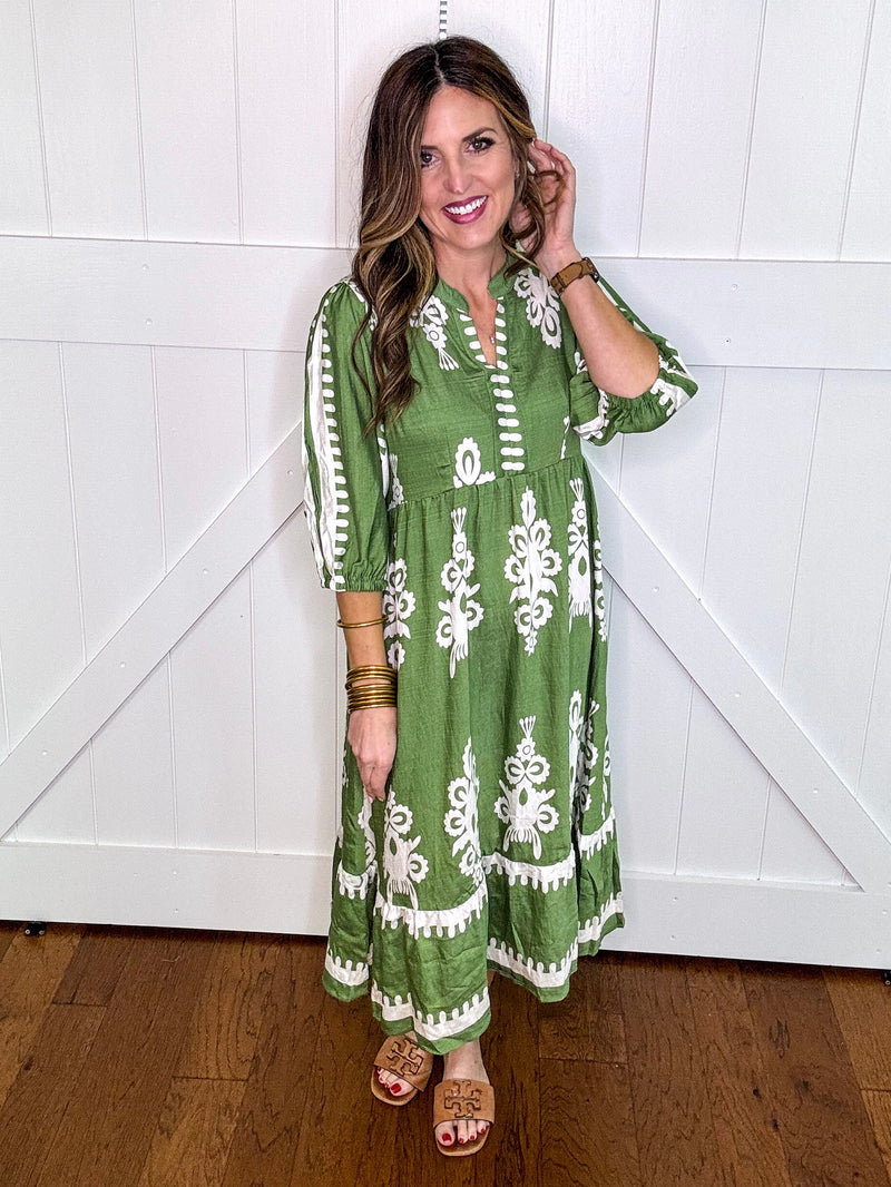 Umgee Midi Dress in Green