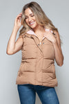 Snap and Zip Closure Hooded Vest