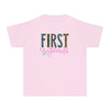 YOUTH First Grade Notebook Font Comfort Colors Tee