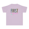 YOUTH First Grade Notebook Font Comfort Colors Tee