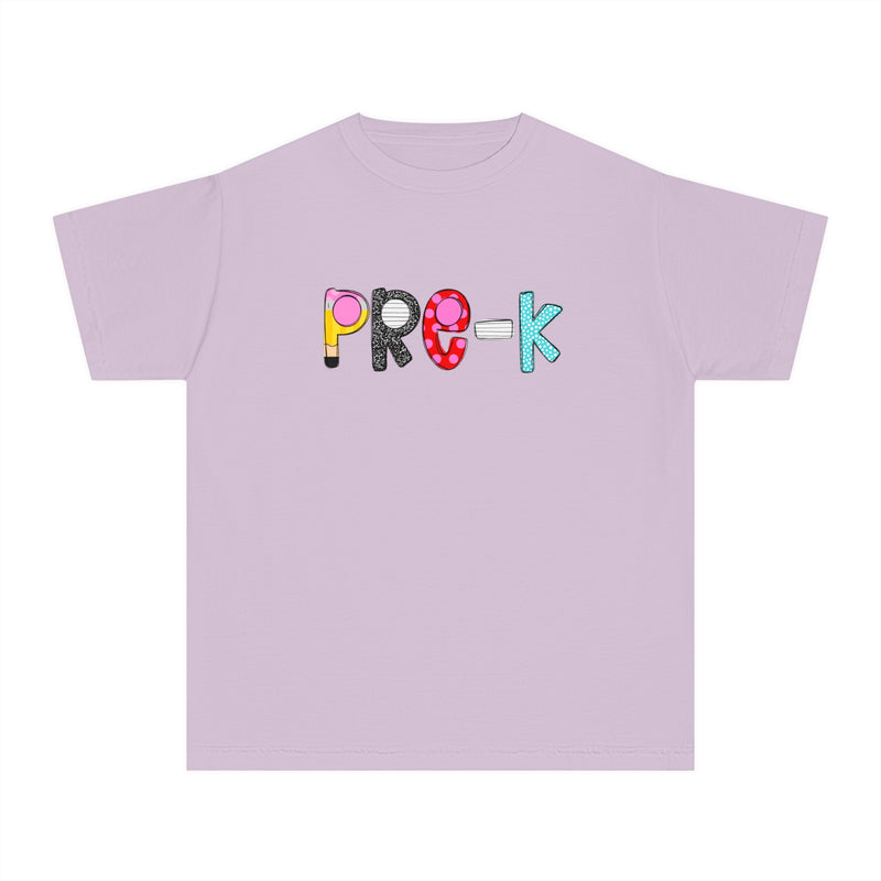 YOUTH PRE-K School Font Comfort Colors Tee