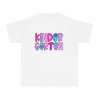 YOUTH Kindergarten Heart Font Comfort Colors Tee