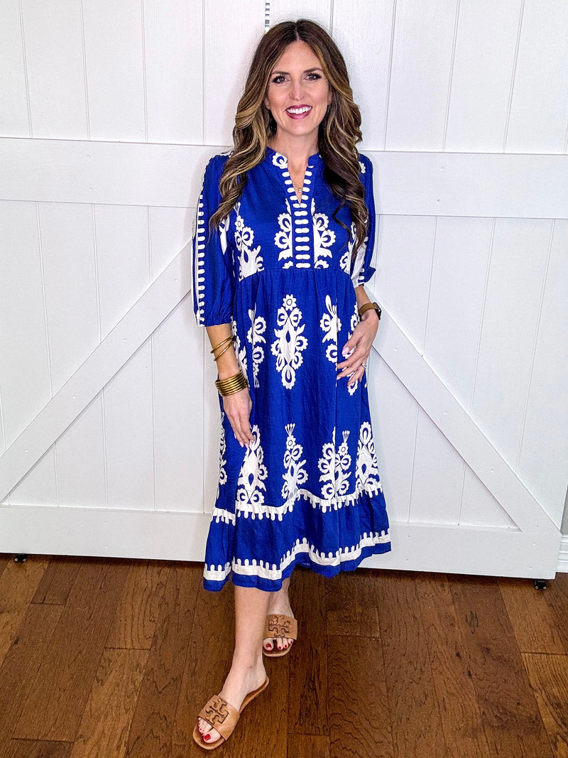 Umgee Midi Dress in Blue