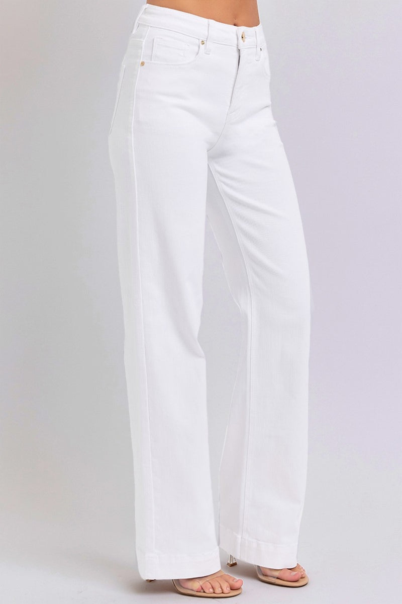 RISEN White High Rise Straight Leg Jeans