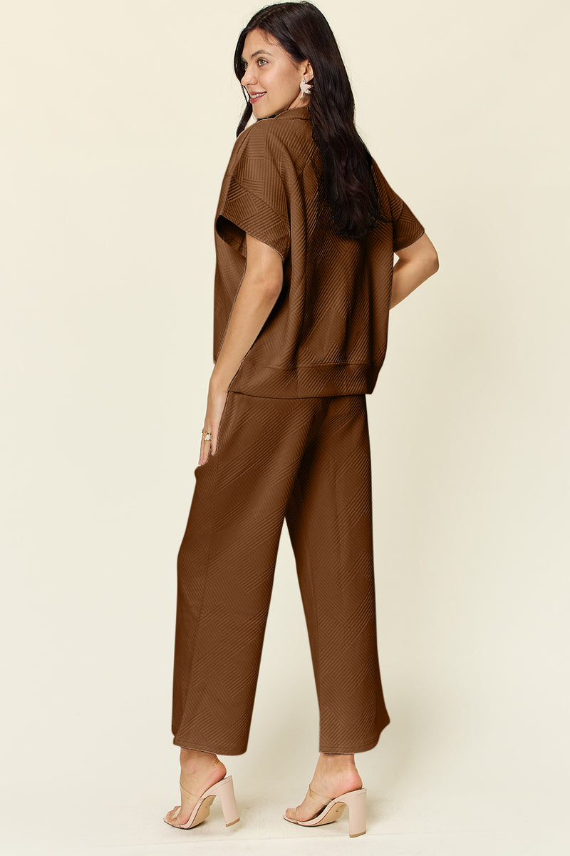 Texture Quarter Zip Top and Pants Set