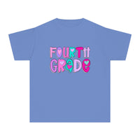 YOUTH Fourth Grade Heart Font Comfort Colors Tee